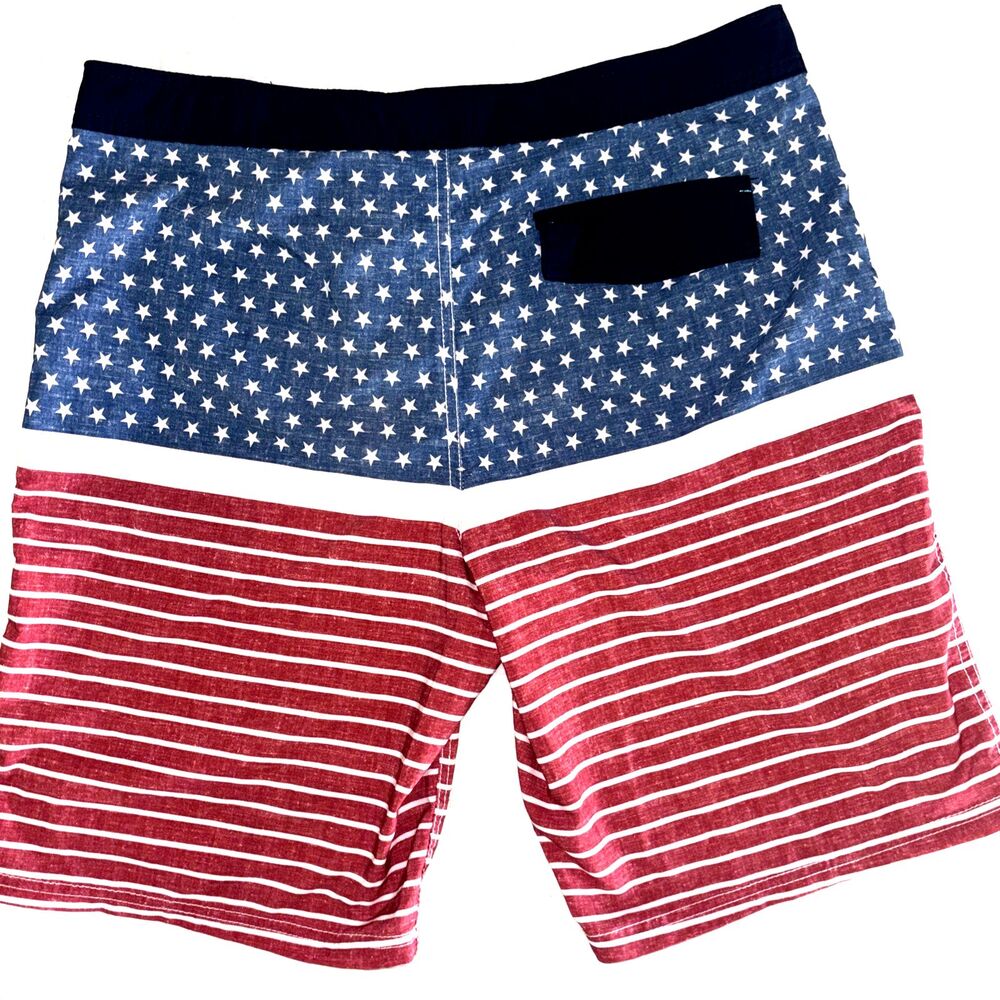 Mossimo Men’s American Flag Swim Trunks Board Shorts Size 36 Patriotic 4th July - Picture 4 of 4